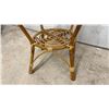 Image 3 : Round Rattan and Bamboo Two-Tier Side Table with Wrapped Bindings, 23 x 23"