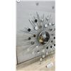 Image 3 : Silver-Toned Metal Sunburst Wall Mirror with Radiating Spokes and Small Circular Mirrors
