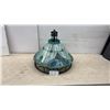 Image 1 : Tiffany-Style Pendant Light Shade with Floral Scroll Pattern