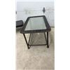 Image 4 : Dark Brown Faux-Wicker Patio Glass Top Coffee Table 20 x 23 x 42" and Two Ottomans with Cushions