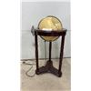 Image 1 : Replogle World Classic Scanglobe Illuminated Floor Globe on Dark Wood Stand with Turned Legs