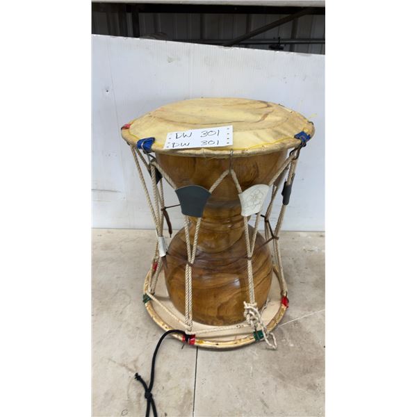 Traditional Korean Janggu Hourglass Drum with Wooden Body and Animal Skin Heads