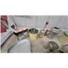 Image 5 : Vintage Kitchen Collectibles: Flour Sifter, Tin Canisters, Baking Pans, Cookie Cutters, and More