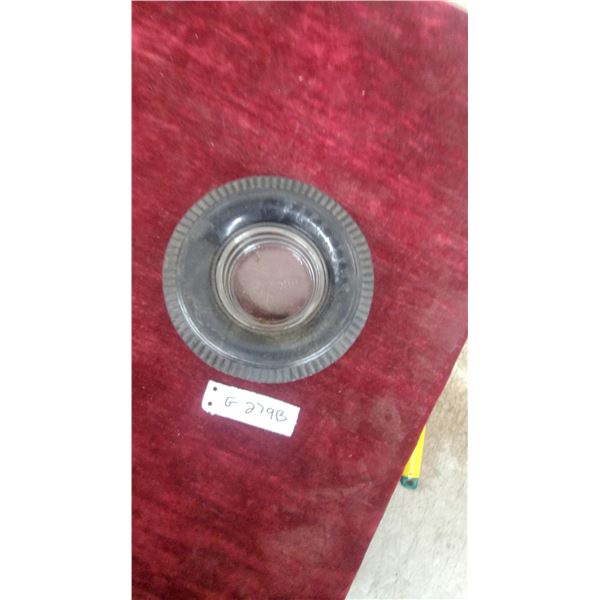Firestone Tire-Shaped Promotional Ashtray with Embossed Glass Center Insert