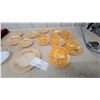 Image 2 : Federal Glass firekingMadrid Peach Lustre Cups, Saucers, Plates, and Milk Glass Platter