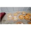 Image 3 : Federal Glass firekingMadrid Peach Lustre Cups, Saucers, Plates, and Milk Glass Platter