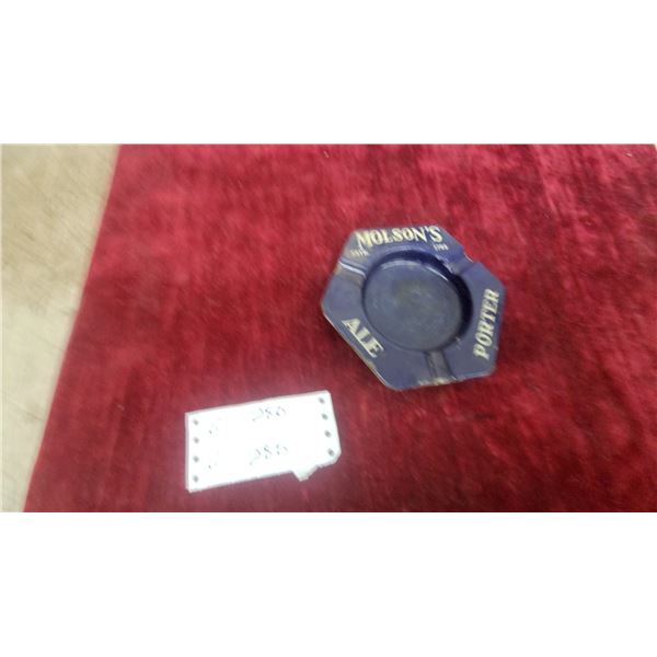 Vintage Molson's Brewery Established 1786 Hexagonal Enamel over Metal Ale and Porter Ashtray