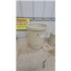 Image 2 : Medalta Potteries 8-Gallon Stoneware Crock with Crack and 2 Imperial Gallon Crock with Lid