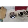 Image 3 : Lot of Four Antique Two-Tone Stoneware Crocks and Jugs with Bail Handles and More