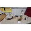 Image 1 : Nautical Décor Lot: Wooden Galleon Ship Model, Lighthouse, Boat Model, Duck Figurine, and More
