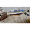 Image 3 : Nautical Décor Lot: Wooden Galleon Ship Model, Lighthouse, Boat Model, Duck Figurine, and More