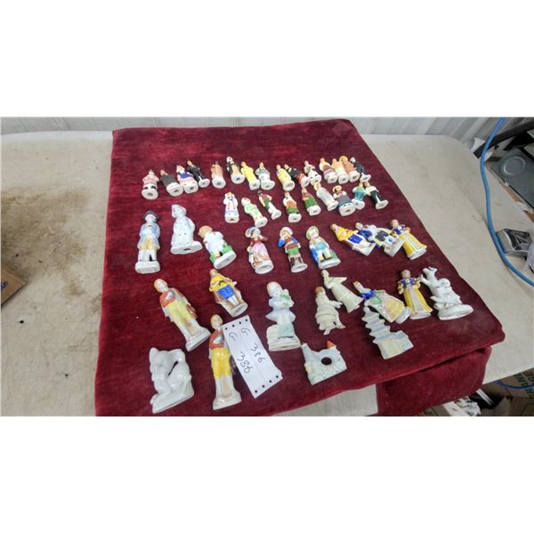 Collection of Miniature Hand-Painted Porcelain Figurines in Folk Costumes and More