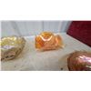 Image 4 : Marigold Carnival Glass Ruffled Bowls, Plates, and More (5 Pieces)