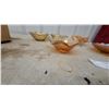 Image 6 : Marigold Carnival Glass Ruffled Bowls, Plates, and More (5 Pieces)