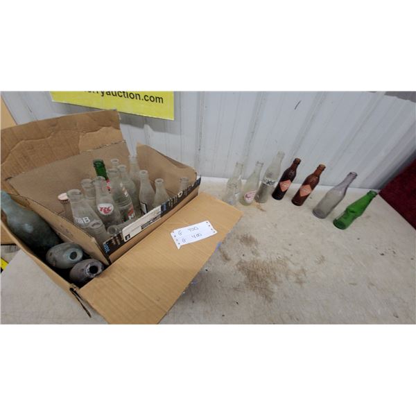Collection of Vintage Glass Soda Bottles, Orange Crush, RC Cola, NuGrape, and More