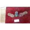 Image 3 : Three Vintage Coca-Cola Embossed Contour Glass Bottles, Clear and Blue-Green One Chipped