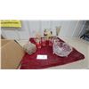Image 1 : Cut Crystal Footed Serving Bowl, Vintage Decorated Glass Pitchers, Tumblers, and More