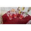 Image 3 : Cut Crystal Footed Serving Bowl, Vintage Decorated Glass Pitchers, Tumblers, and More