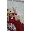 Image 4 : Cut Crystal Footed Serving Bowl, Vintage Decorated Glass Pitchers, Tumblers, and More