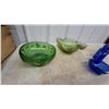 Image 5 : Cobalt Blue and Green Art Glass Collection, Bottles, Bowls, Vases, and More