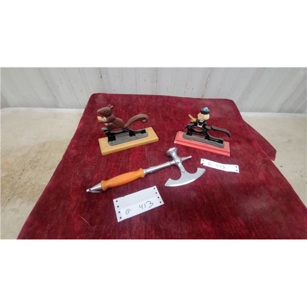 Meat Tenderize and Chopping Tool, Cast Iron Figurine Nutcrackers