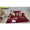 Image 1 : Collection of Miniature German Beer Steins, Stoneware Crock, and Spigots