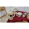 Image 4 : Collection of Miniature German Beer Steins, Stoneware Crock, and Spigots