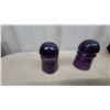 Image 1 : Pair of Antique Purpole Solarized Amethyst Glass Pin-Type Telegraph Insulators, Pre-1930s 1good