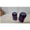 Image 3 : Pair of Antique Purpole Solarized Amethyst Glass Pin-Type Telegraph Insulators, Pre-1930s 1good