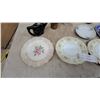 Image 4 : Assorted China Plates, Teapots, Black Pitcher, Stoneware Jar, and More