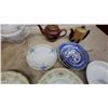 Image 6 : Assorted China Plates, Teapots, Black Pitcher, Stoneware Jar, and More