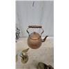 Image 4 : Brass Hookah Pipe, Brass Candlesticks, Copper Teapot, Iron Wall Sconce, and More