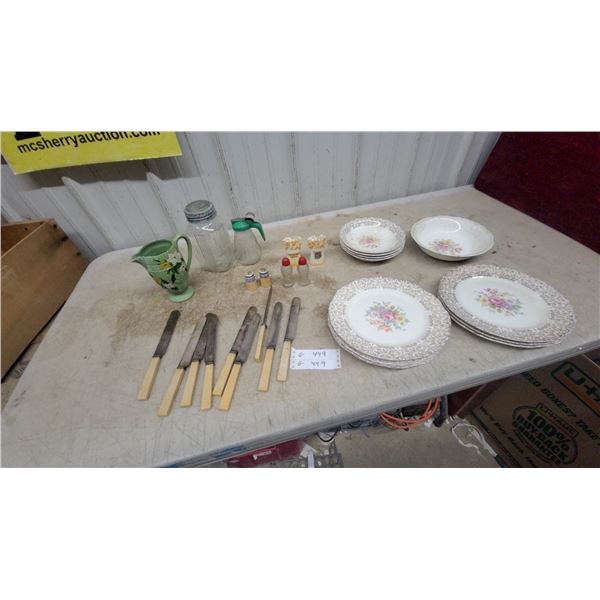 Dinnerware Set with Knives, Shakers, and More
