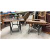 Image 1 : Singer Model 27 Treadle Sewing Machine with Cast Iron Base Cabinet & Raymond Sewing Cabinet