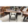 Image 2 : Singer Model 27 Treadle Sewing Machine with Cast Iron Base Cabinet & Raymond Sewing Cabinet
