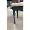 Image 3 : Beige Tufted Upholstered Bench with Turned Legs 48" Wide and Two-Door End Table