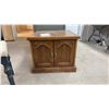 Image 5 : Beige Tufted Upholstered Bench with Turned Legs 48" Wide and Two-Door End Table