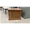Image 7 : Beige Tufted Upholstered Bench with Turned Legs 48" Wide and Two-Door End Table
