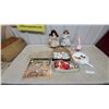 Image 1 : Vintage Disneyland Mickey Mouse Round Metal Serving Tray, Dolls, Tea Set, and More