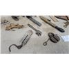 Image 4 : Vintage Cast Iron Railway Padlock with Chain, Lamp Filler Hanging Scale and More