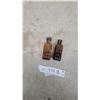 Image 1 : Two Antique Embossed Amber Glass Skull and Crossbones Poison Iodine Bottles, 1/2 Ounce