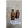 Image 2 : Two Antique Embossed Amber Glass Skull and Crossbones Poison Iodine Bottles, 1/2 Ounce