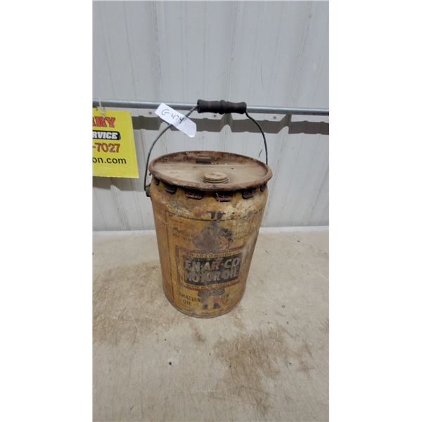 En-Ar-Co Motor Oil 5-Gallon Pail with Bail Handle, Canadian Oil Companies Limited