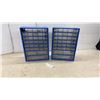 Image 1 : Pair of Blue Metal Multi-Drawer Small Parts Organizer Cabinets with Clear Plastic Drawers (1 Drawer