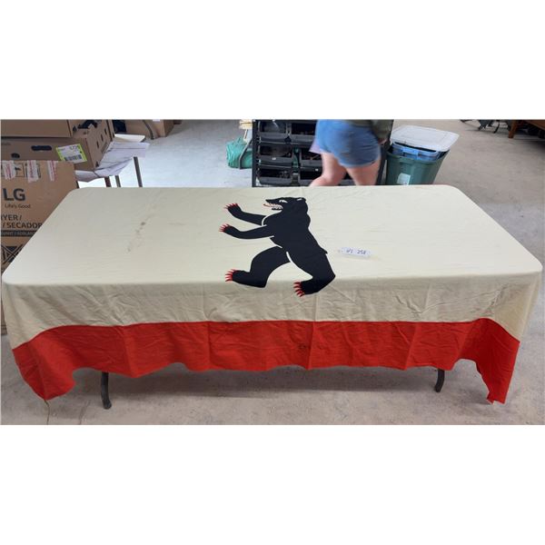 Flag of Berlin, Germany, Featuring Berliner Bär (Berlin Bear) on White Field with Red Stripes