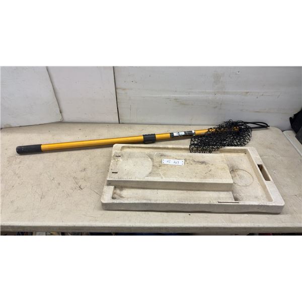 Fibermax Telescopic Landing Net and Plastic Fish Cleaning/Bait Tray
