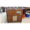 Image 1 : Marconi Console Radio in Wooden Cabinet, Circa 1950s, 29 x 14 x 31"