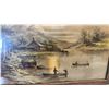 Image 8 : Two Vintage Framed Landscape Prints, Cottage by Stream by Chandler and More, Largest 17 1/2 x 32"