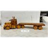 Image 1 : Handcrafted Wooden Semi-Truck with Integrated Cribbage Board Trailer