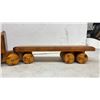 Image 3 : Handcrafted Wooden Semi-Truck with Integrated Cribbage Board Trailer